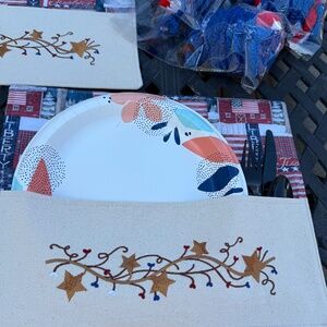Patio table placemat set. Americana themed